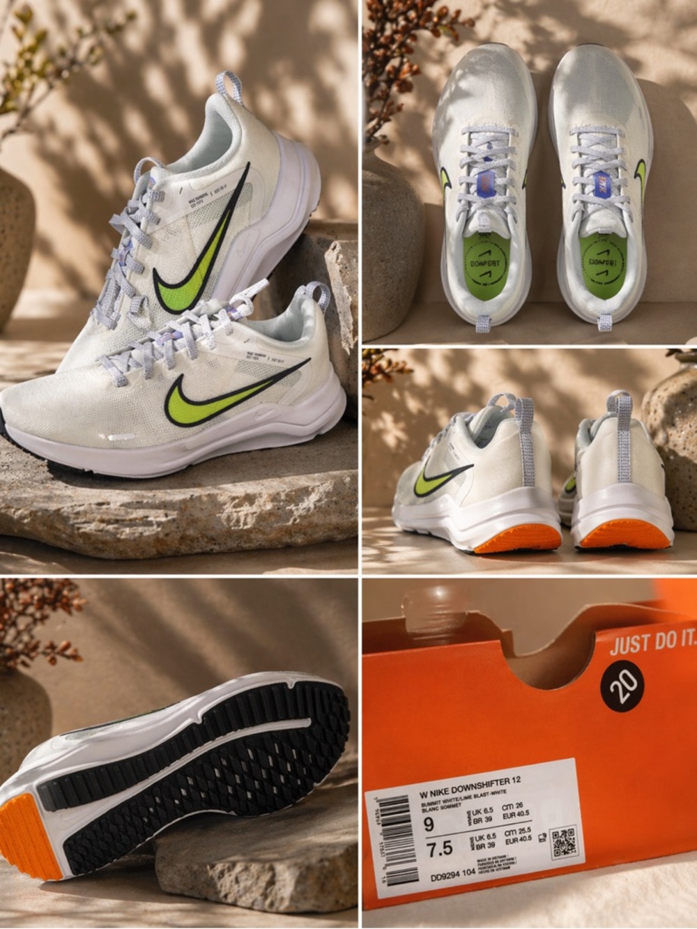 Nike W DOWNSHIFTER 12 Summit white/Lime blast
